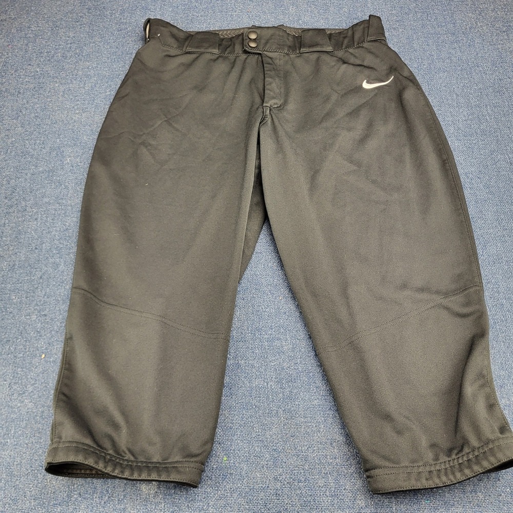 Nike Team Engineered Mens Large Black Baseball Knickers Reinforced Knee Pants